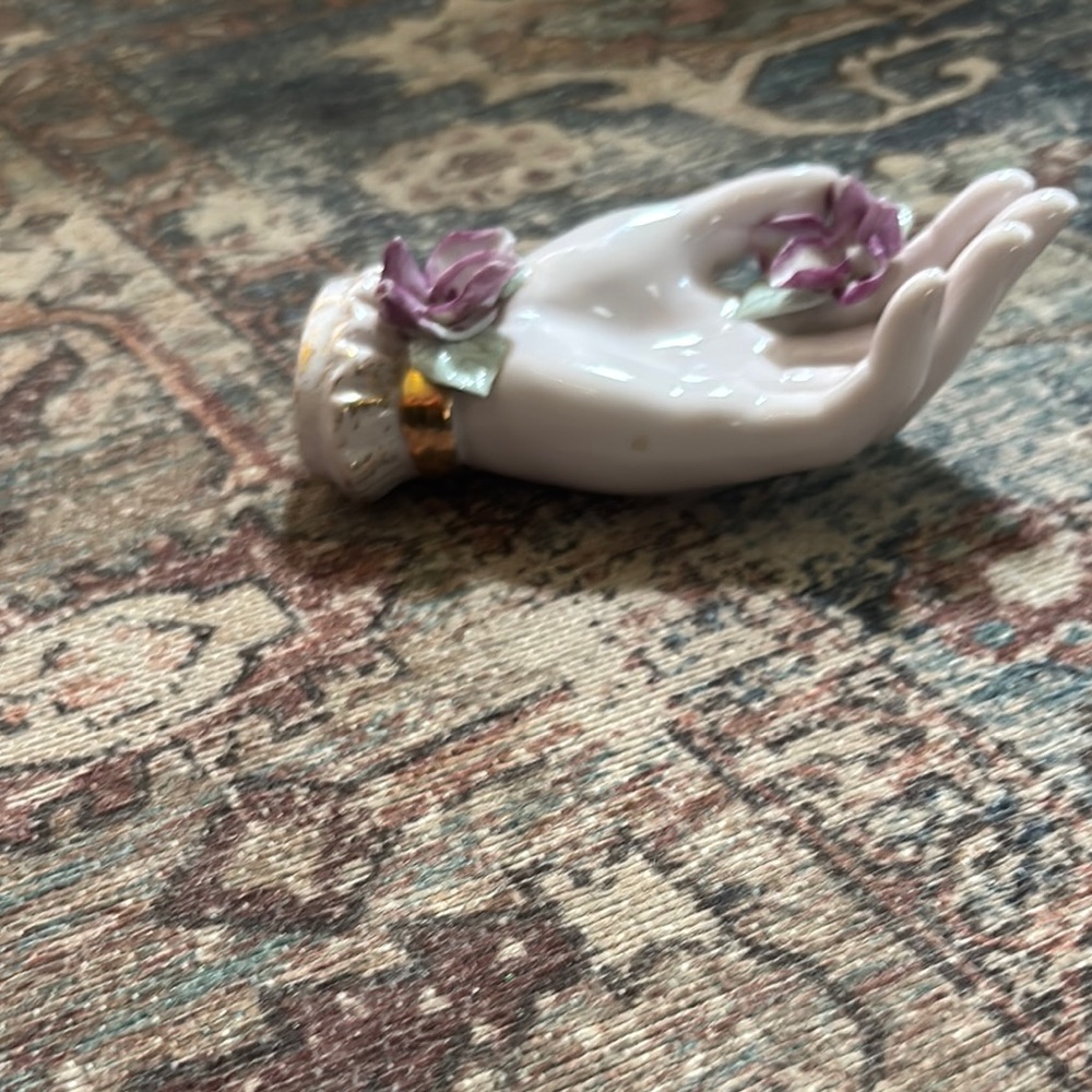 LEFTON CHINA HAND PAINTED PORCELAIN LADY HAND RING HOLDER FIGURINE JAPAN 717VP - Picture 2 of 7